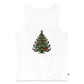 Tannenbaum Weihnachten - Männer Premium Bio Tank Top - Weiß - Vorne - Michal (187cm)