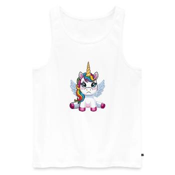 Genervtes Einhorn – Originelles Design für Fantasi - Männer Premium Bio Tank Top - Weiß - Vorne - Michal (187cm)