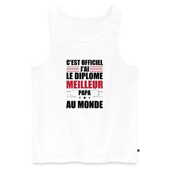 Bester Vater der Welt - Männer Premium Bio Tank Top - Weiß - Vorne - Michal (187cm)