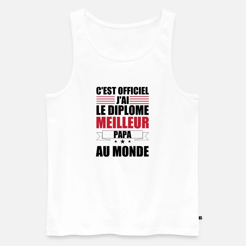 Bester Vater der Welt - Männer Premium Bio Tank Top - Weiß