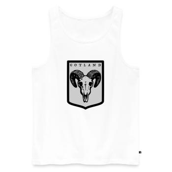 Gotland - Männer Premium Bio Tank Top - Weiß - Vorne - AI Model Male 178 light (178cm)
