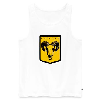 Gotland - Männer Premium Bio Tank Top - Weiß - Vorne - AI Model Male 178 light (178cm)