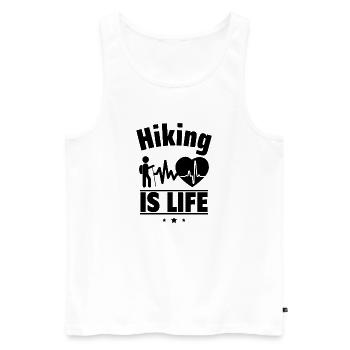 Hiking is life - Men's Premium Organic Tank Top - white - Front - Michal (187cm)