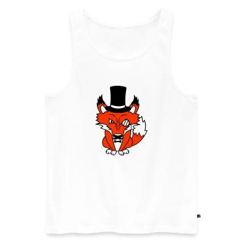 Fuchs Rotfuchs Sir Mr. Zylinder Hut Monokel Brille - Männer Premium Bio Tank Top - Weiß - Vorne - Michal (187cm)