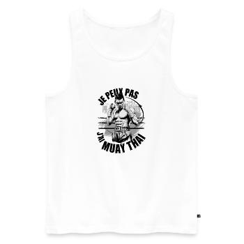 Je peux pas j'ai Muay Thai - Débardeur bio Premium Homme - blanc - Devant - Michal (187cm)