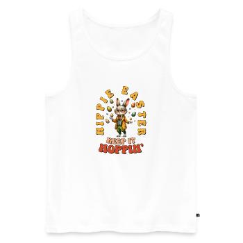 Pâques Pâques Lapin Veille de Pâques Dimanche de Pâques Oeuf de Pâques Printemps - Débardeur bio Premium Homme - blanc - Devant - Michal (187cm)