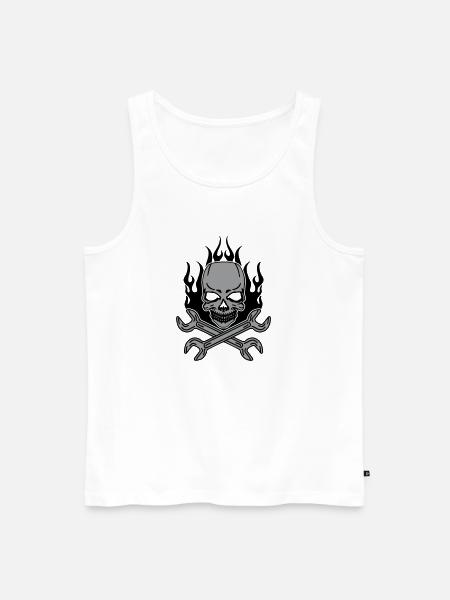 Tuning Skull - Männer Premium Bio Tank Top - Weiß