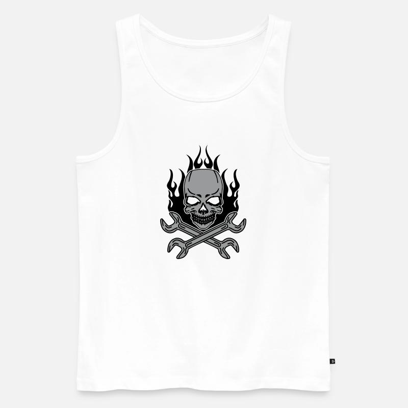 Tuning Skull - Männer Premium Bio Tank Top - Weiß