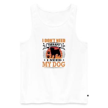 Mops Mein Hund Retro Vintage Hunderasse - Männer Premium Bio Tank Top - Weiß - Vorne - Michal (187cm)