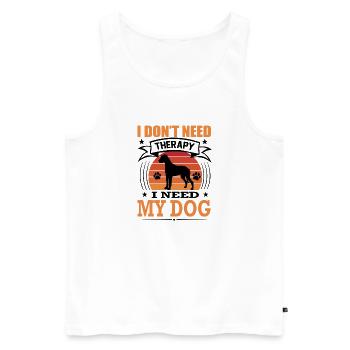 Deutsche Dogge Mein Hund Retro Vintage Hunderasse - Männer Premium Bio Tank Top - Weiß - Vorne - Michal (187cm)