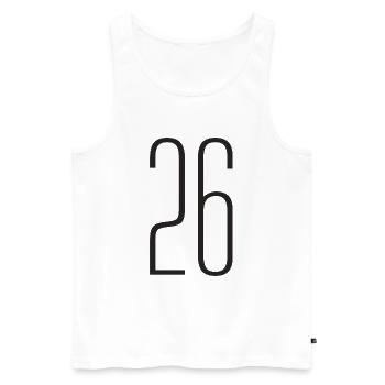 26 - Männer Premium Bio Tank Top - Weiß - Vorne - Michal (187cm)