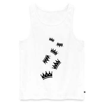 Crown symbol icon - Men's Premium Organic Tank Top - white - Front - AI Model Male 178 light (178cm)