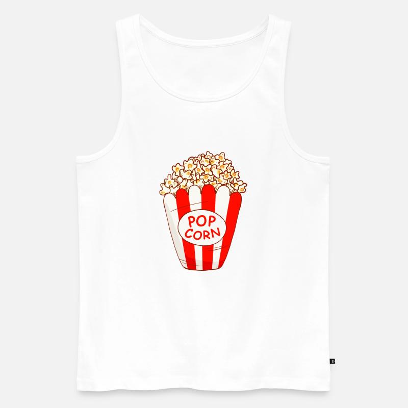 Popcorn - Männer Premium Bio Tank Top - Weiß