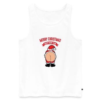 Noël Motif de Noël Père Noël - Débardeur bio Premium Homme - blanc - Devant - AI Model Male 178 light (178cm)
