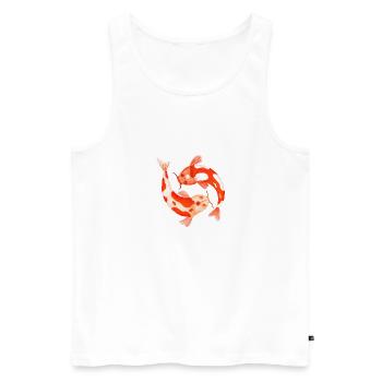 koi - Débardeur bio Premium Homme - blanc - Devant - AI Model Male 178 light (178cm)