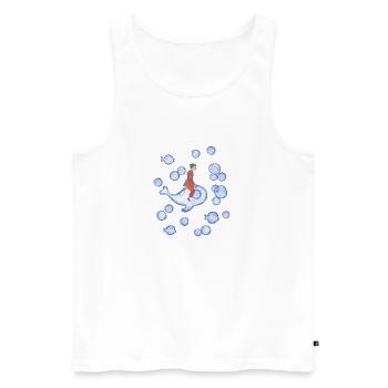 Un homme et une baleine - Débardeur bio Premium Homme - blanc - Devant - AI Model Male 178 light (178cm)