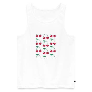 cherry Love - Débardeur bio Premium Homme - blanc - Devant - AI Model Male 178 light (178cm)