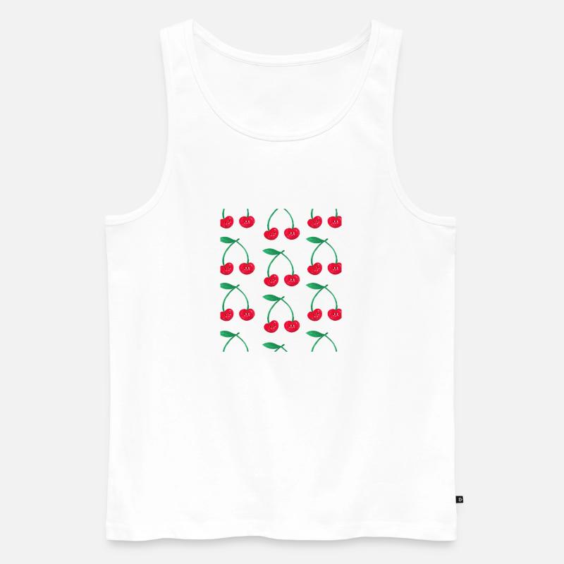 Kirsche-Liebe - Männer Premium Bio Tank Top - Weiß
