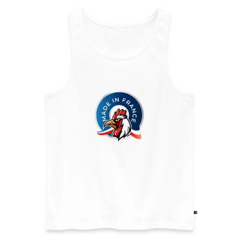 MADE IN FRANCE - Débardeur bio Premium Homme - blanc - Devant - AI Model Male 178 light (178cm)