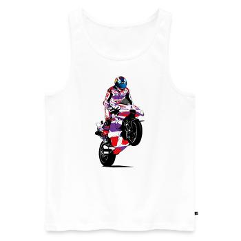 Motorcycle Racing - Superbike - Men's Premium Organic Tank Top - white - Front - AI Model Male 178 light (178cm)