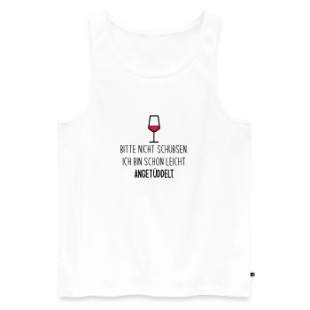 Bitte nicht schubsen. - Männer Premium Bio Tank Top - Weiß - Vorne - AI Model Male 178 light (178cm)