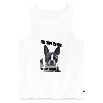 Le Boston Terrier est le meilleur ami pour la vie - Débardeur bio Premium Homme - blanc - Devant - AI Model Male 178 light (178cm)