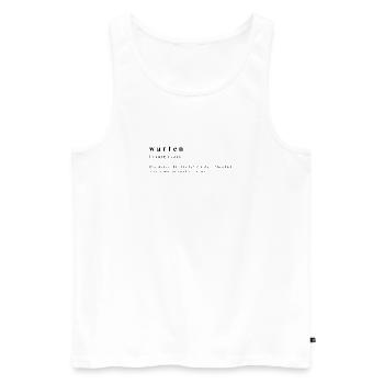 "Warten" – die Zeit scheint langsamer zu vergehen. - Männer Premium Bio Tank Top - Weiß - Vorne - Michal (187cm)