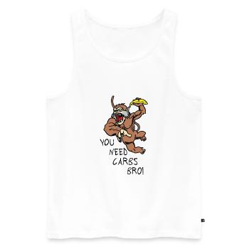 Monkey banana chimpanzee primate potassium training motif - Men's Premium Organic Tank Top - white - Front - AI Model Male 178 light (178cm)