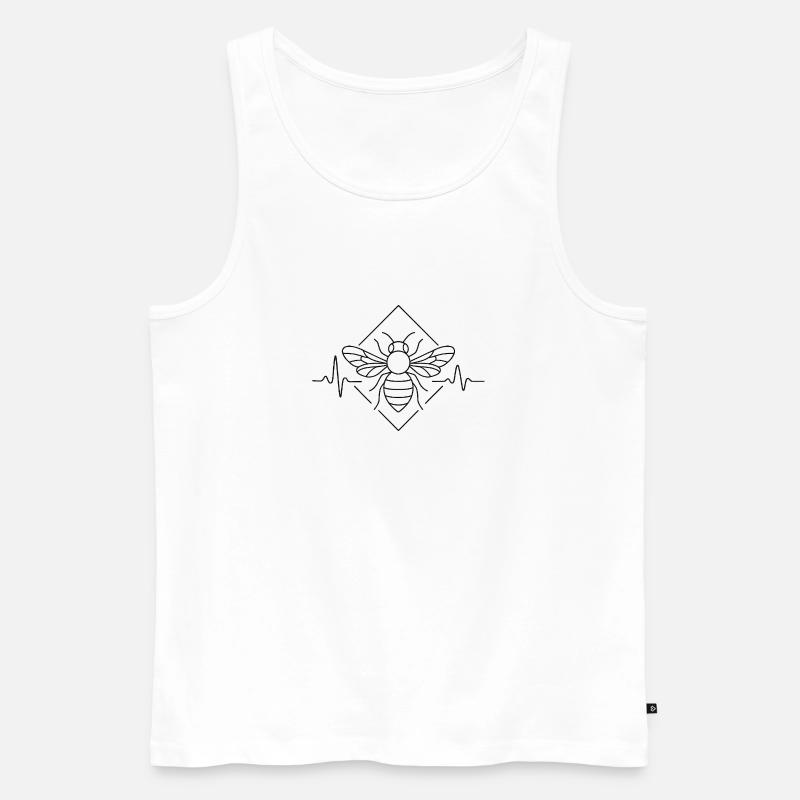 Buzzing Pulse - Puls der Biene - Männer Premium Bio Tank Top - Weiß