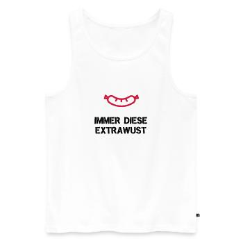 Immer diese Extrawurst - Männer Premium Bio Tank Top - Weiß - Vorne - Michal (187cm)