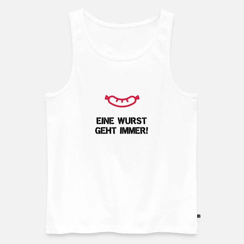 Eine Wurst geht immer - Männer Premium Bio Tank Top - Weiß