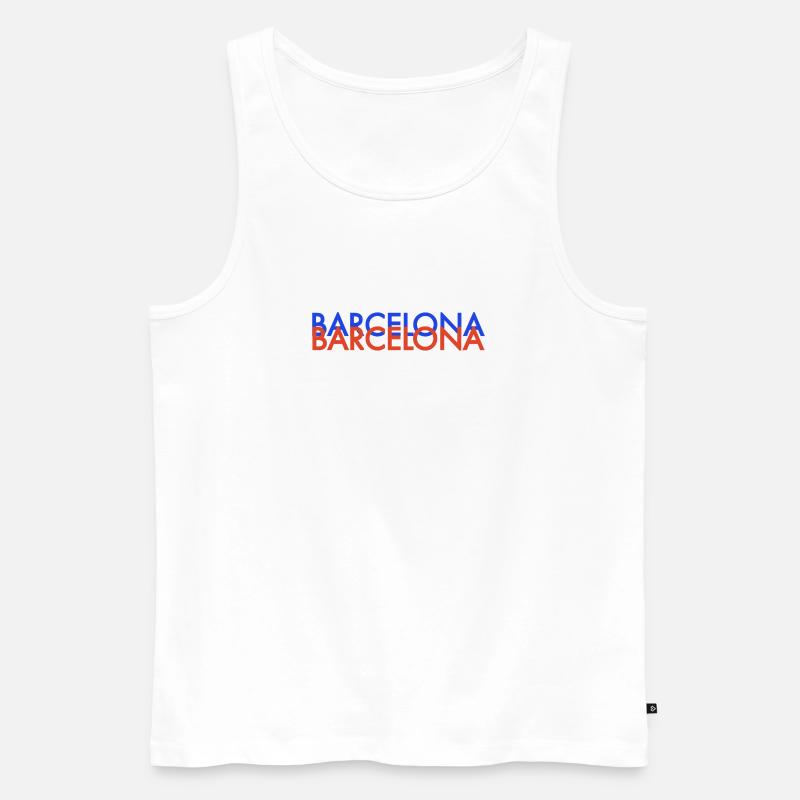 Barcelona - Männer Premium Bio Tank Top - Weiß