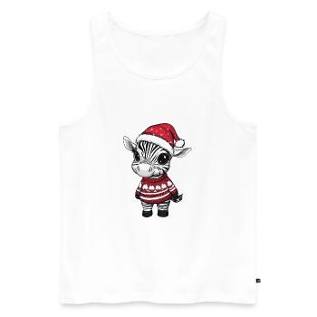Zebra Christmas Comic - Men's Premium Organic Tank Top - white - Front - Michal (187cm)