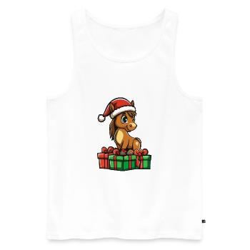 Cadeaux de Noël Cheval - Débardeur bio Premium Homme - blanc - Devant - Michal (187cm)