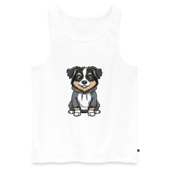 Australian Shepherd Funny - Men's Premium Organic Tank Top - white - Front - Michal (187cm)