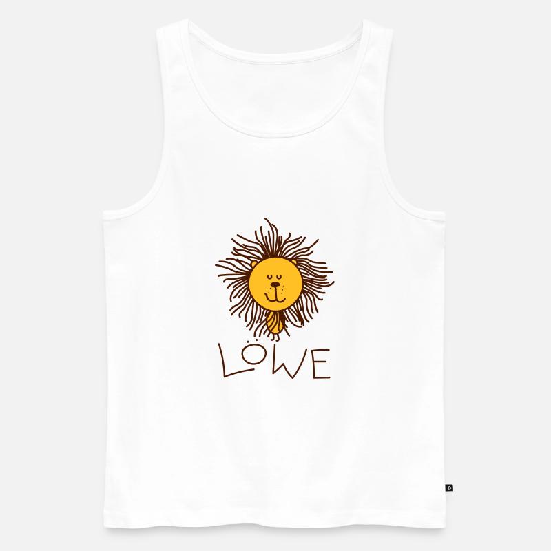 Lustiger Löwe - Männer Premium Bio Tank Top - Weiß