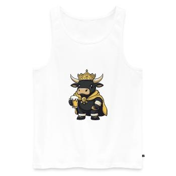 Bull Beer Drôle - Débardeur bio Premium Homme - blanc - Devant - Michal (187cm)