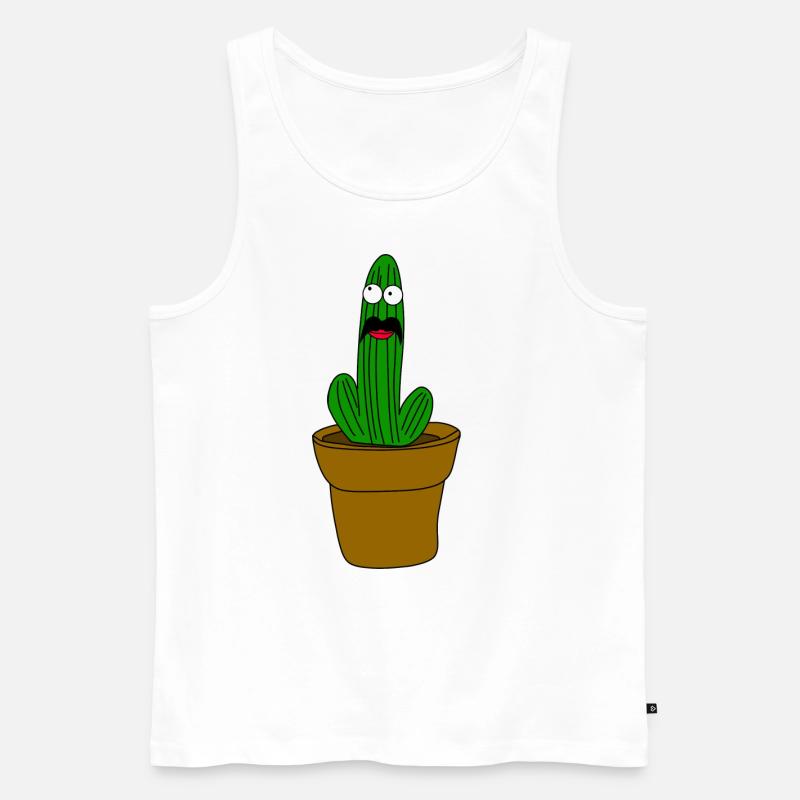 kaktus mit bart - Männer Premium Bio Tank Top - Weiß