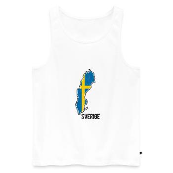 Schweden Flagge Umriss Souvenir - Männer Premium Bio Tank Top - Weiß - Vorne - AI Model Male 178 light (178cm)
