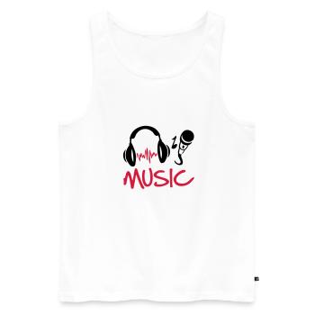 music_27 - Men's Premium Organic Tank Top - white - Front - Michal (187cm)