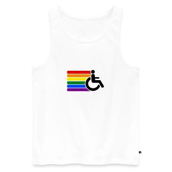 Rollstuhl Regenbogen Behindert - Männer Premium Bio Tank Top - Weiß - Vorne - AI Model Male 178 light (178cm)