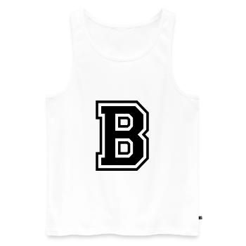 Buchstabe B Football-Team| Baseball| Basketball Universität - Männer Premium Bio Tank Top - Weiß - Vorne - AI Model Male 178 light (178cm)