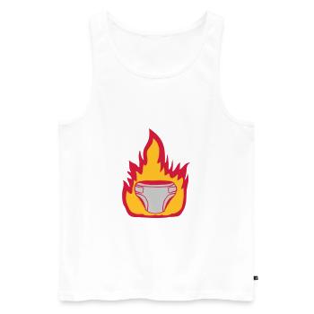 Feuer Windel heiß - Männer Premium Bio Tank Top - Weiß - Vorne - AI Model Male 178 light (178cm)