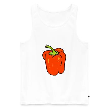Red Bell Pepper Doodle - Men's Premium Organic Tank Top - white - Front - Michal (187cm)