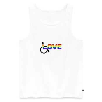 Rollstuhl Love Behindert - Männer Premium Bio Tank Top - Weiß - Vorne - AI Model Male 178 light (178cm)