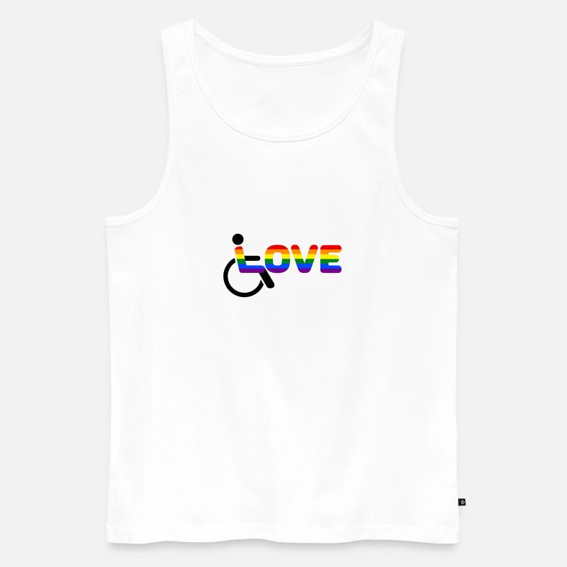 Rollstuhl Love Behindert - Männer Premium Bio Tank Top - Weiß