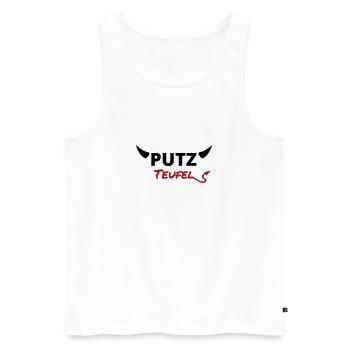 Putzteufel - Männer Premium Bio Tank Top - Weiß - Vorne - Michal (187cm)