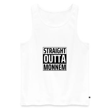 Straight outta Monnem funny Mannheim Statement - Men's Premium Organic Tank Top - white - Front - Michal (187cm)