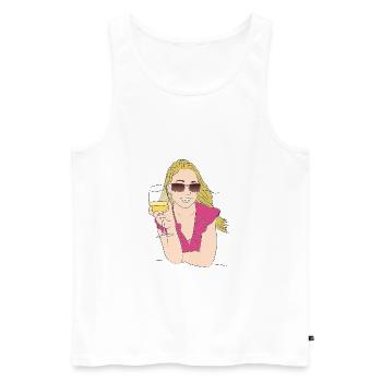 wein wine flasche glas bottle barrels glasses63 - Männer Premium Bio Tank Top - Weiß - Vorne - AI Model Male 178 light (178cm)