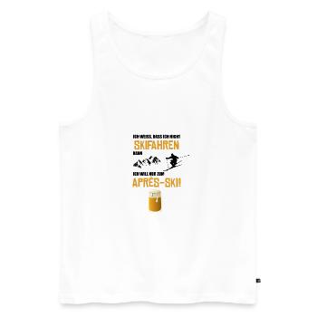 SKI Apres ski - Männer Premium Bio Tank Top - Weiß - Vorne - AI Model Male 178 light (178cm)